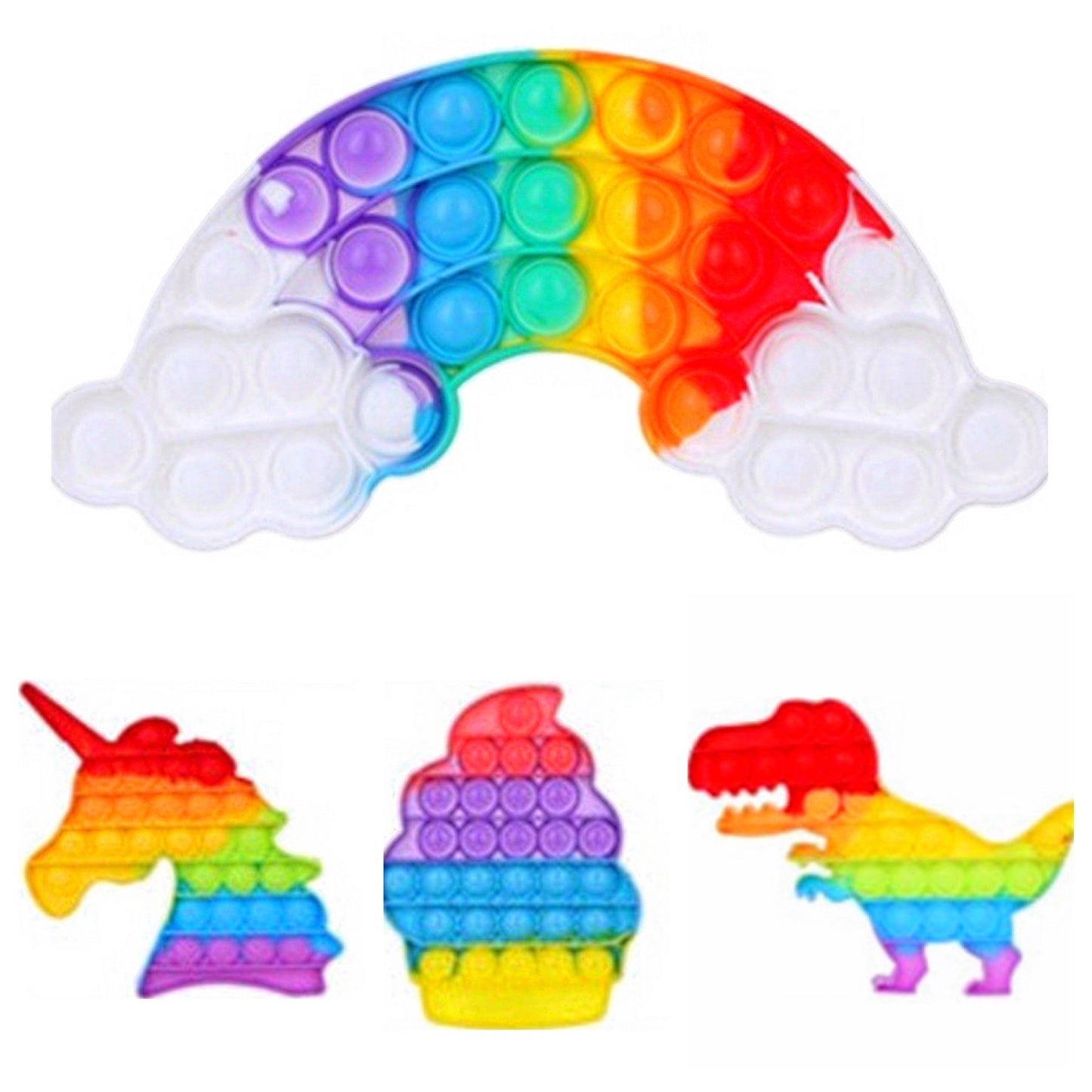 Crazy Fun Rainbow Multi Shapes Bubble Popper Toy
