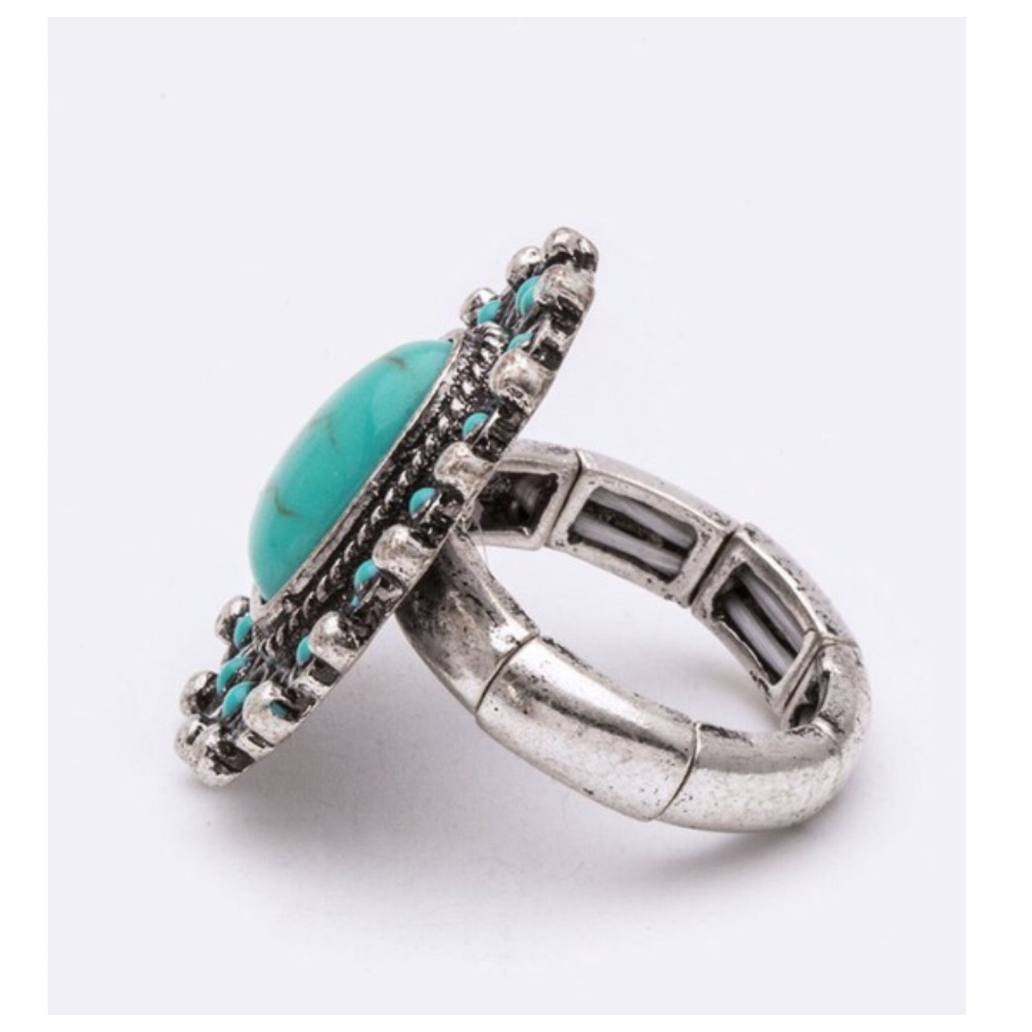 Iconic Turquoise Stone Stretch Ring-Western-Jewelry