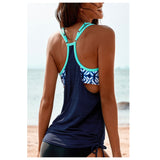 Sexy Me! Adorable 2pc Tankini Colorful Top Black Bottom Swimsuits