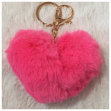 Adorable Fluffy Fluff Heart Keychains-Purse Charms