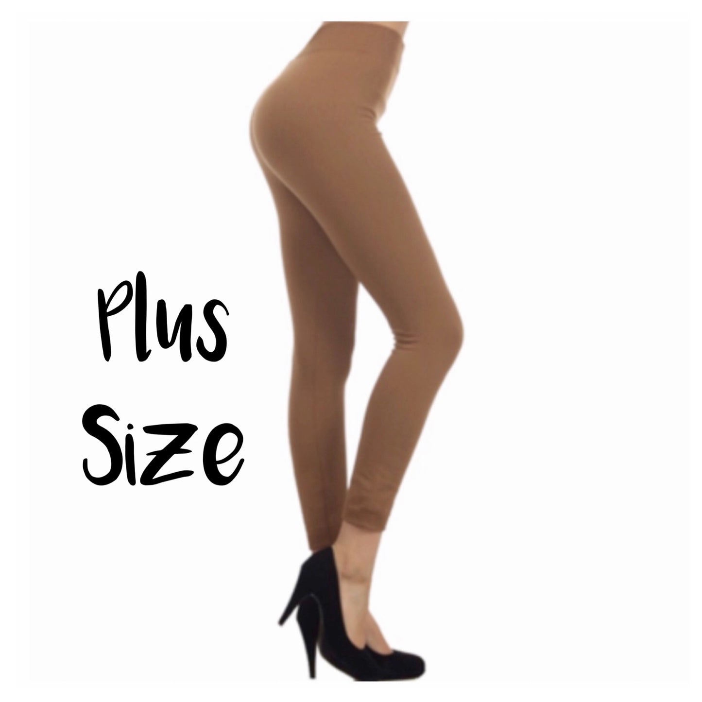No Peek-a-Boo See Through Plus Size Taupe Leggings