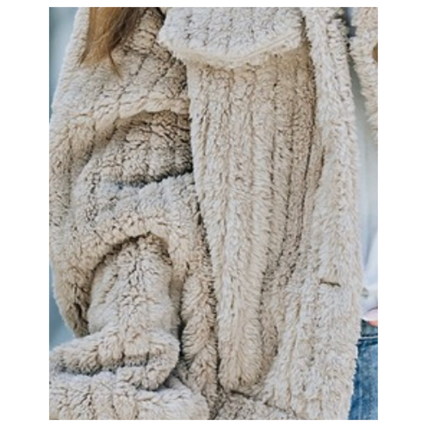 Ashlyn’s Cuddly Soft Plush Khaki Button Up Jacket-Women’s Outerwear