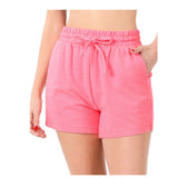 Cozy French Terry Bright Pink Shorts with Pockets