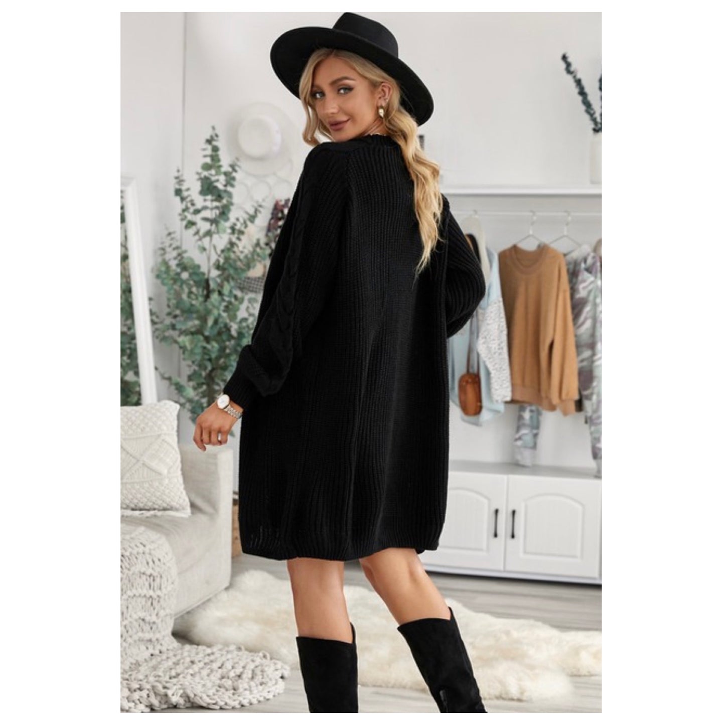 Cozy Open Front Cable Knit Sweater Cardigans-Jacket-Womens