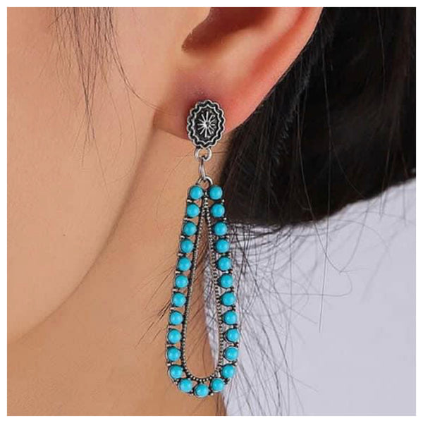 Ashlyn’s Turquoise & Silver Open Tear Drop Earrings