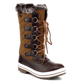Snow Day~Fur Lined Quilted Tan Snow Boots