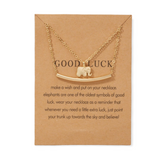 Adorable “Good Luck” Layered Elephant Gold Necklace