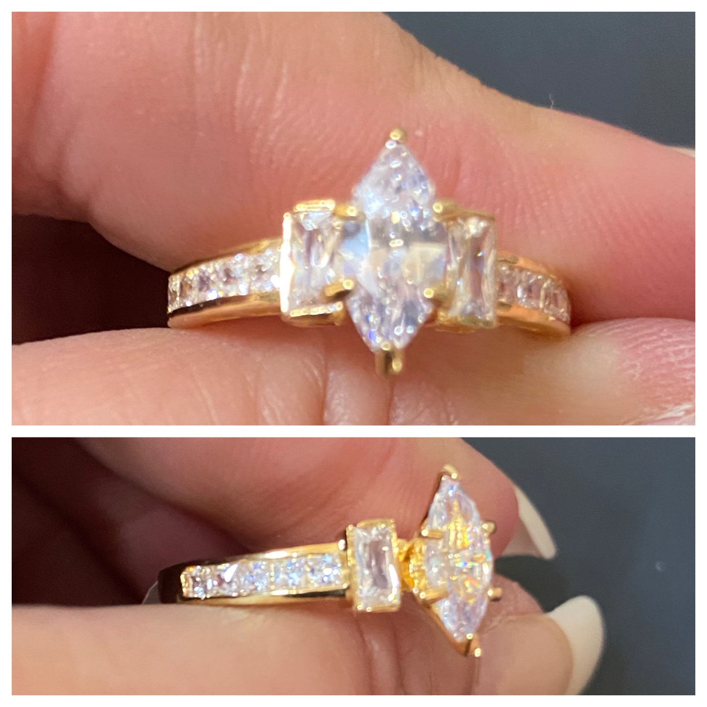 Stunning Gold CZ Engagement Ring