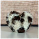 Leopard Puffy Heart Keychain Purse charm