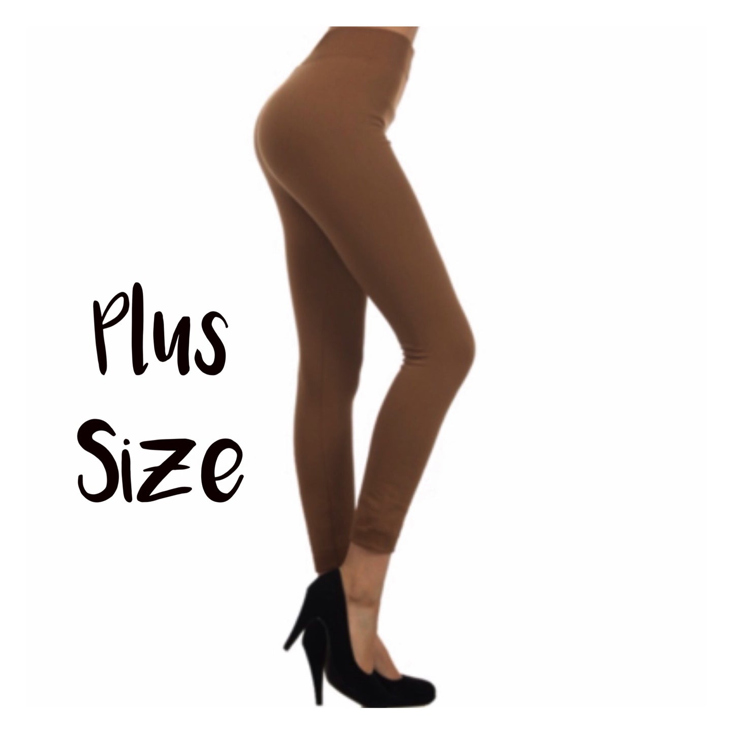 No Peek-a-Boo See Through Plus Size Mocha Leggings
