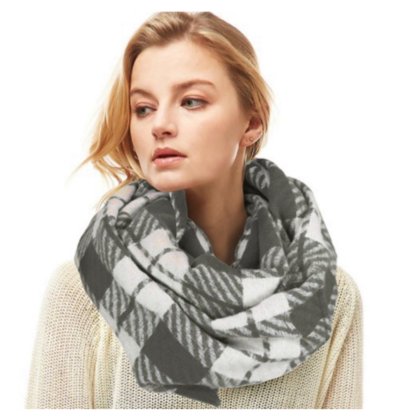 Super Soft Plaid Infinity Scarves-Wrap-Cowl-Winter Accessories