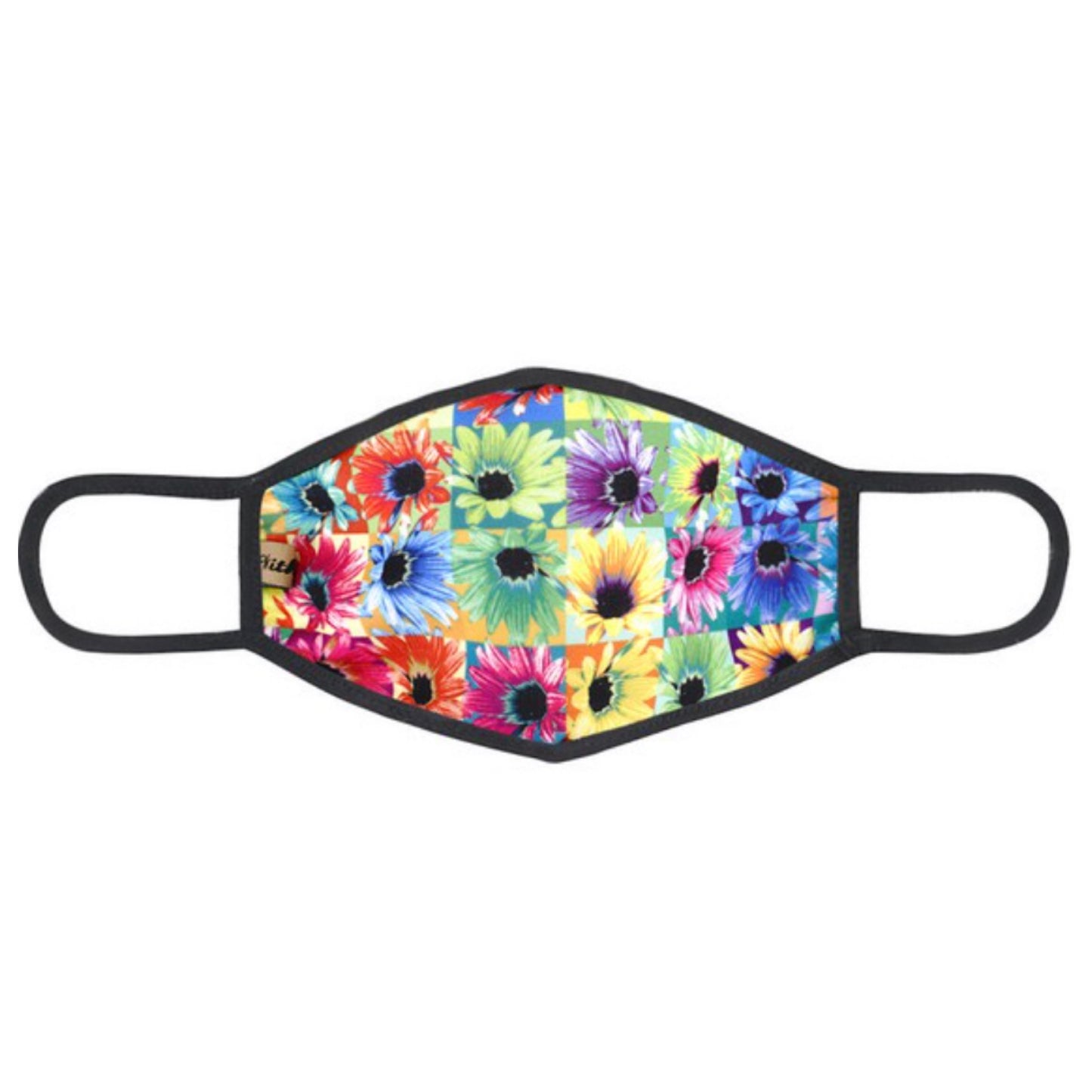 Fashion Face Wear-Color Block Daisies Mask
