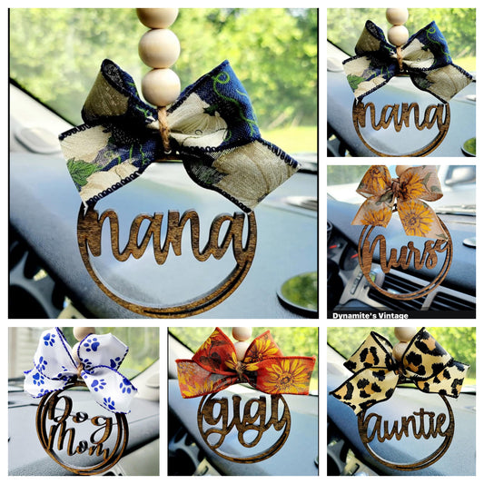 Adorable Laser Cutout Verbiage Car Charm, Tree Ornament