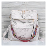 Crazy Fun Kimberly Convertible Marble Backpack Tote Bag with Aztec Strap-Purse