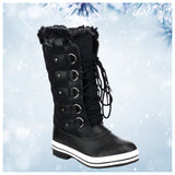 Snow Day~All Day Fur Lined Quilted Black Snow Boots