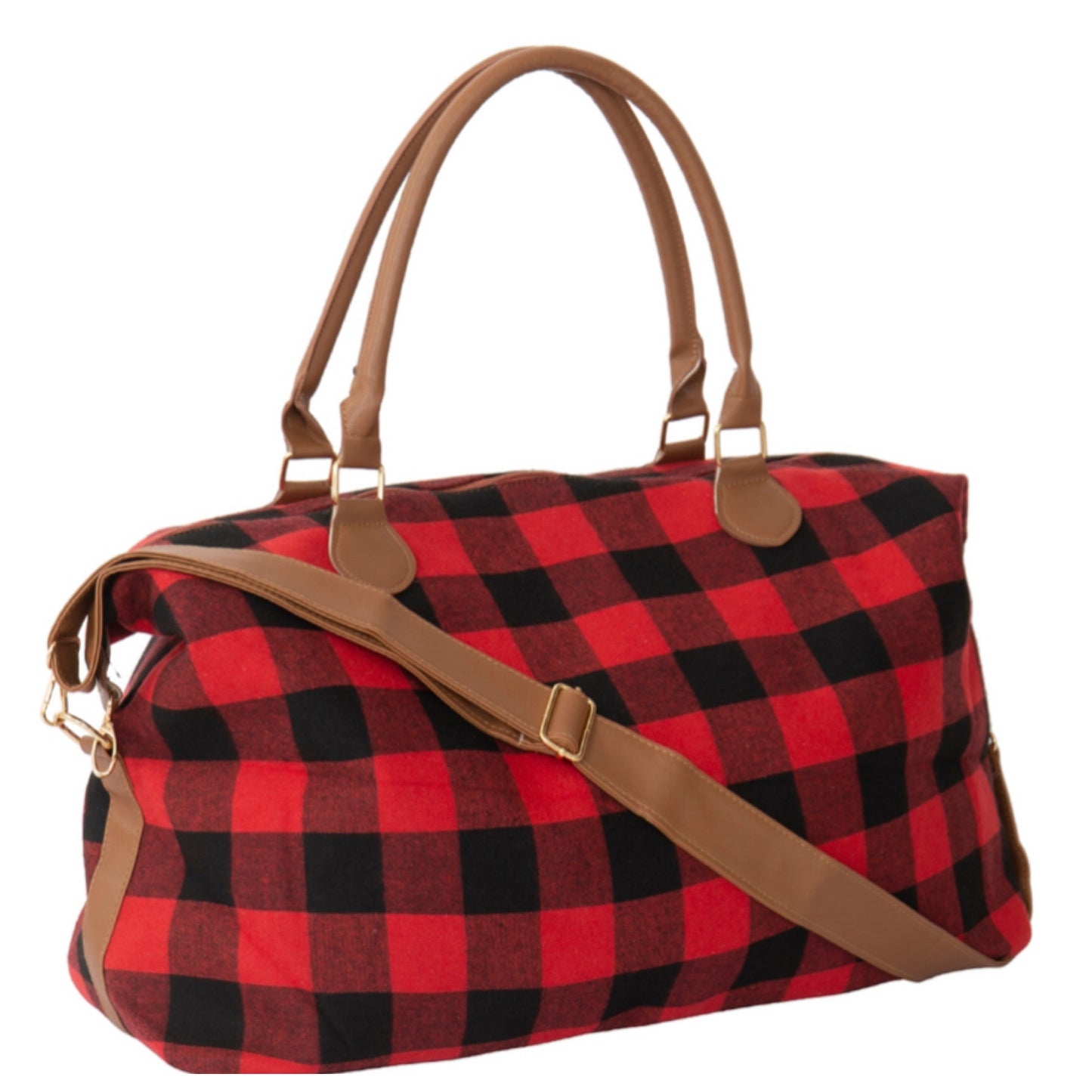 SPECIAL-Gotta Get It! Red Black Buffalo Plaid XL Weekender Bag-Tote Bag-Purse