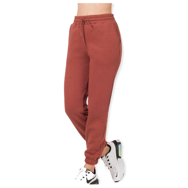 Closeout Cozy Me! Full Length Fired Brick Jogger Sweatpants