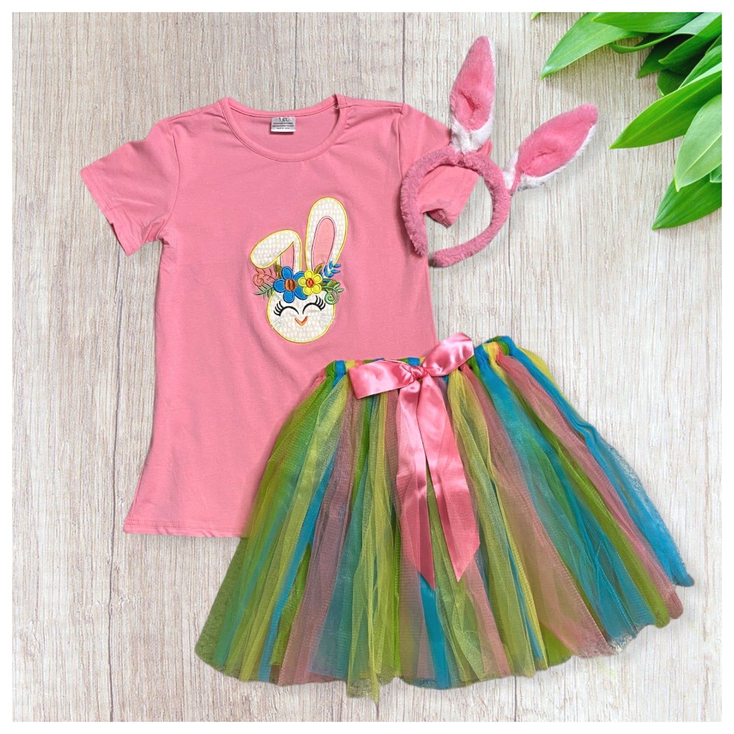 Adorable Pink Bunny Top with TuTu and Headband