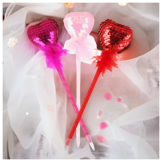 Ashlyn’s Adorable Sequin Heart with Fluff Detail Writing Pens