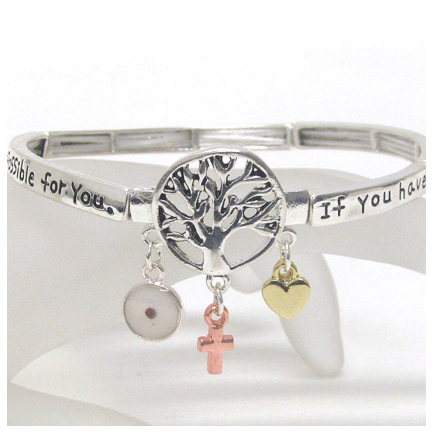 Inspirational Engraved Mustard Seed Silver Bracelet