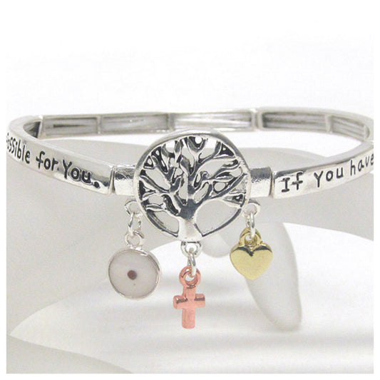 Inspirational Engraved Mustard Seed Silver Bracelet