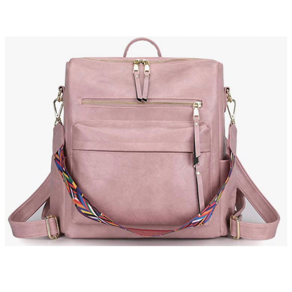 Crazy Fun Kimberly Convertible Pink Backpack Tote Bag with Aztec Strap!