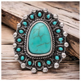 Iconic Turquoise Stone Stretch Ring-Western-Jewelry