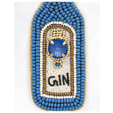 Crazy Unique Beaded Gin Bottle with Verbiage Earrings