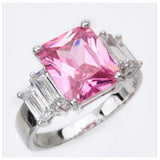 Stunning Pink CZ Engagement Ring