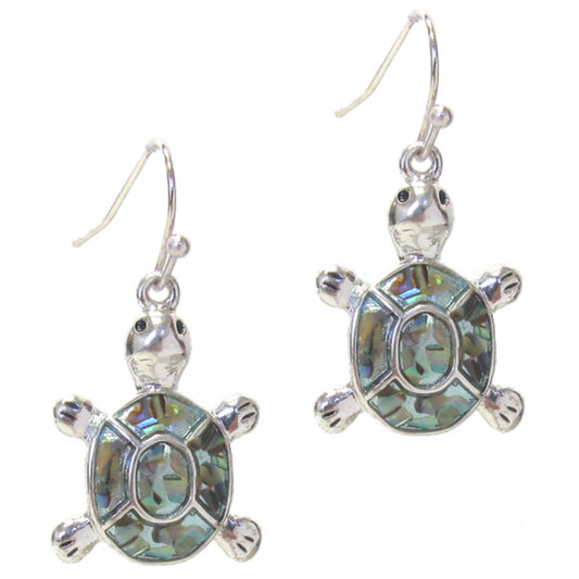 Adorable Abalone Sea Turtle Earrings