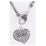 Sale! Stunning Crystal Swirl Heart Pendant Necklace Set