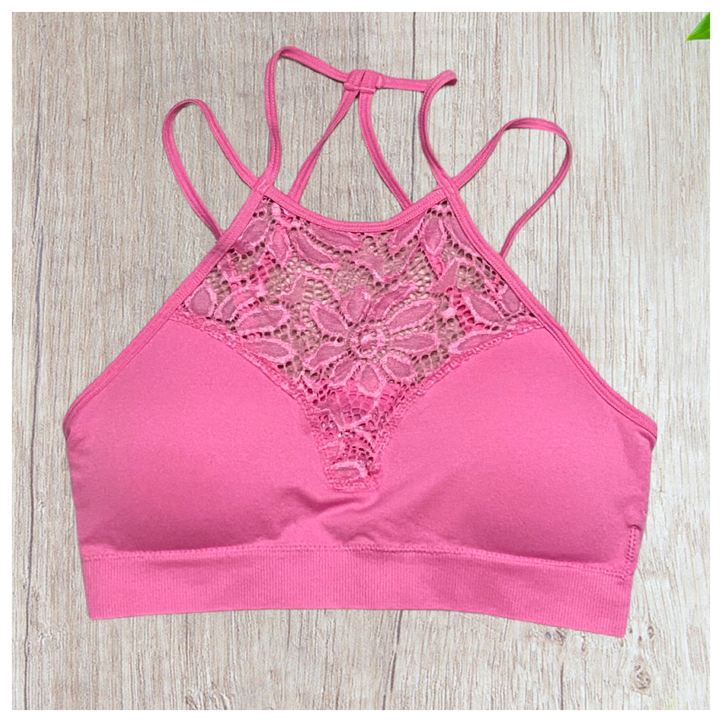 CLOSEOUT! High Neck Lace Cutout Bra, Bralettes