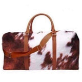 Holy Cow it’s AMAZING! Brown Cow Print Faux Fur Duffle Bag, Tote Bag