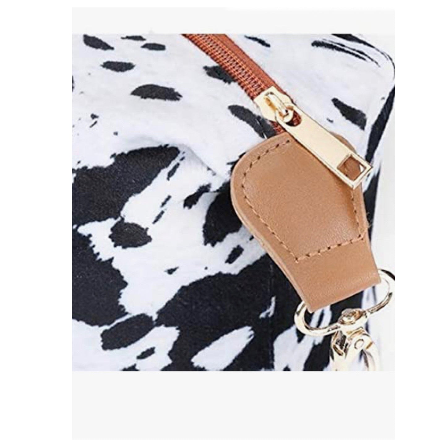 Gotta Get It! Black White Cow Print XL Weekender Bag