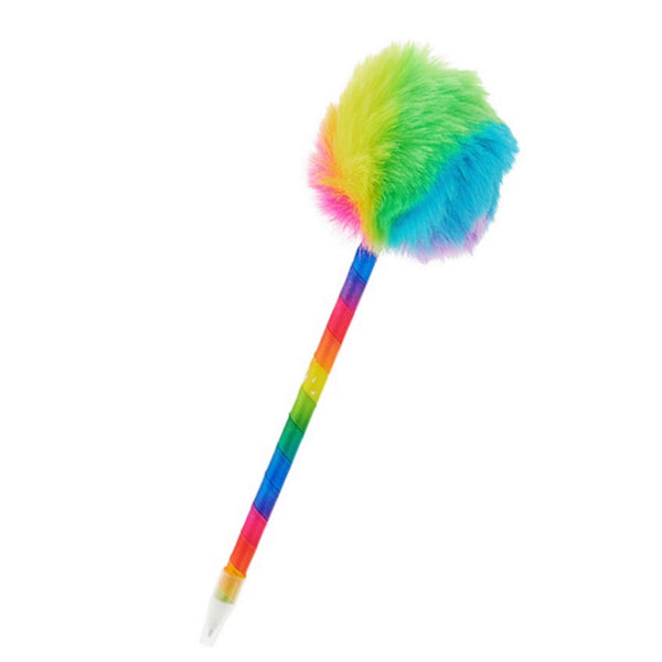 Adorable Puffy Puff Ball Top Rainbow Pen