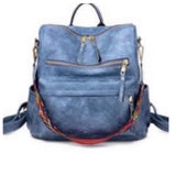 Crazy Fun Kimberly Convertible Blue Backpack Tote Bag with Aztec Strap!