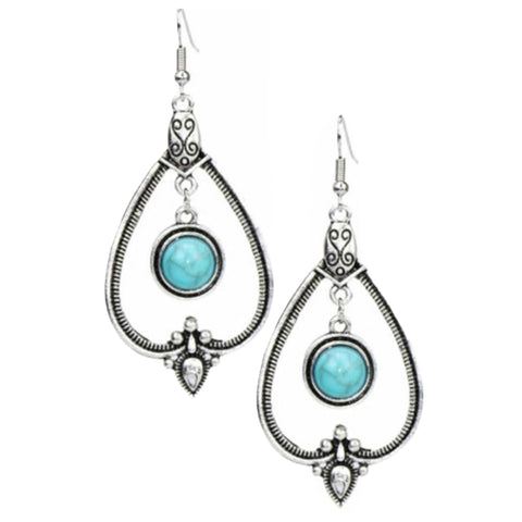 Ashlyn’s Turquoise & Silver Open Cut Dangle Earrings