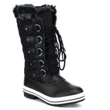 Snow Day~All Day Fur Lined Quilted Black Snow Boots