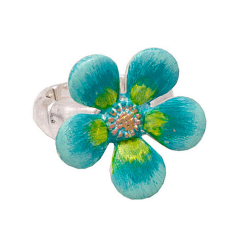 Adorable Teal Wildflower Stretch Ring