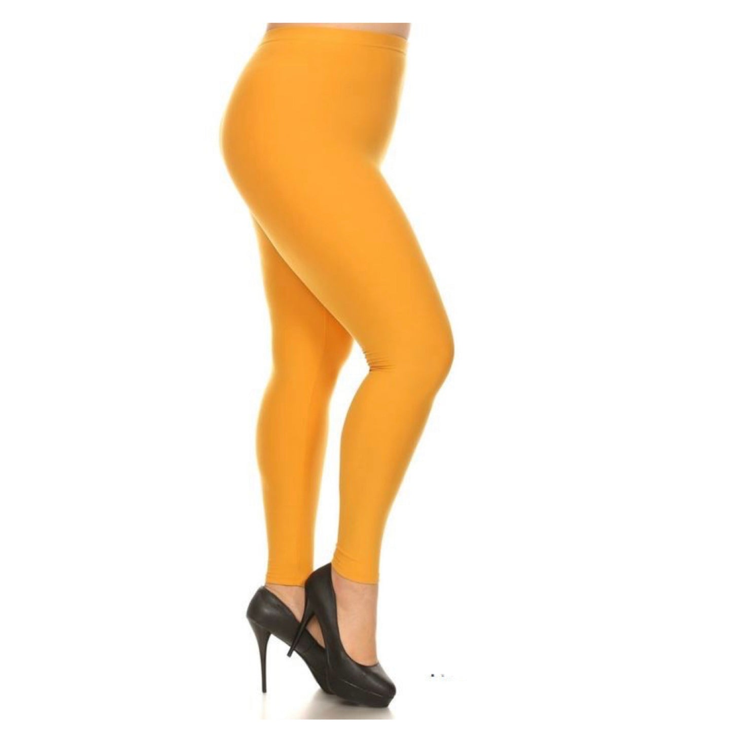 No Peek-a-Boo See Through PLUS Size Mustard Leggings