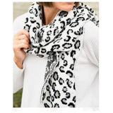Cozy Cute Thick Knit Leopard Print with Sweater Cuff End Scarves