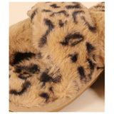 Pamper Your Feet, Faux Fur Tan Leopard Slippers