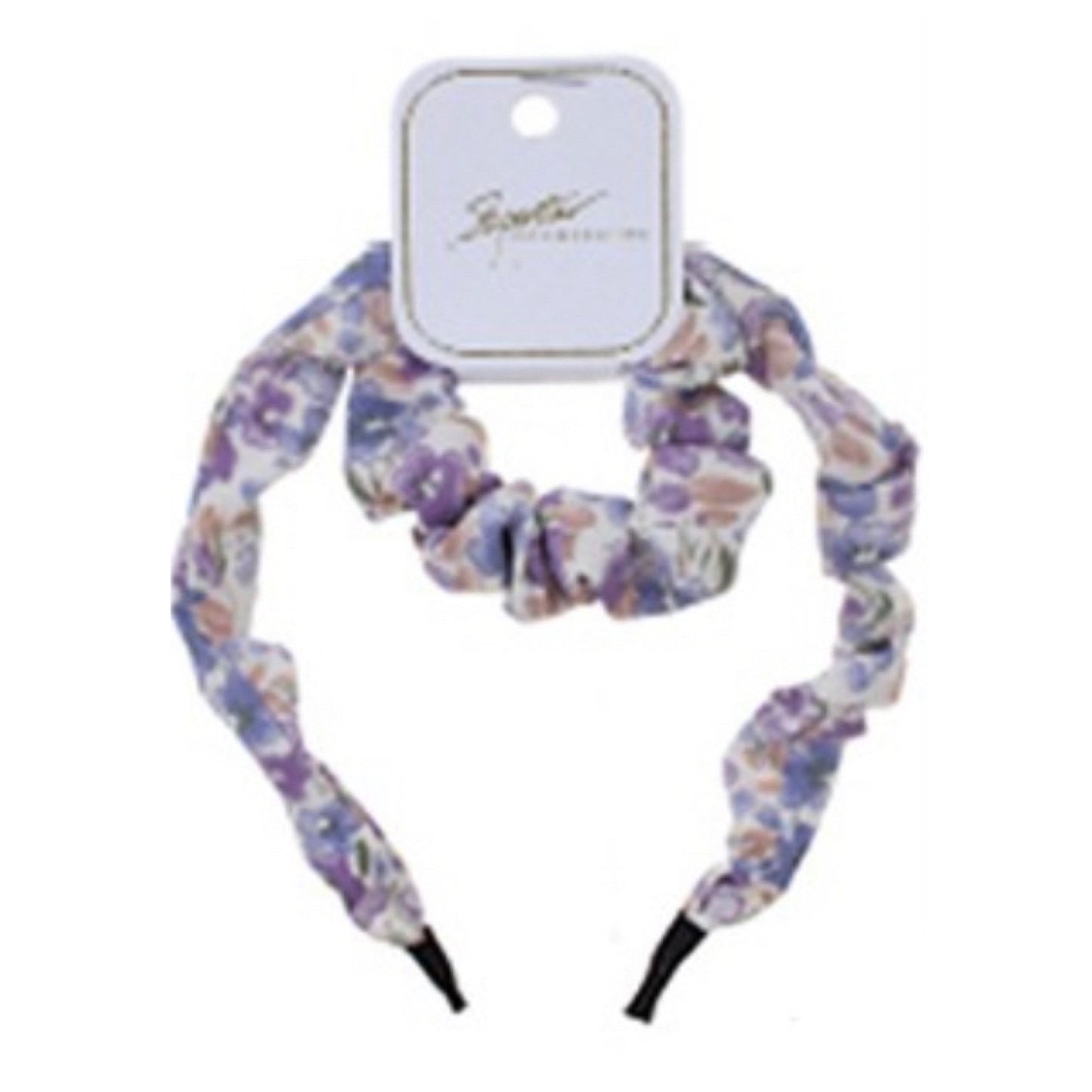 Adorable Floral Print Headband Scrunchie Set