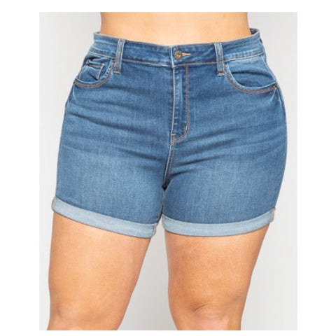 Plus Size Medium Blue Denim Shorts
