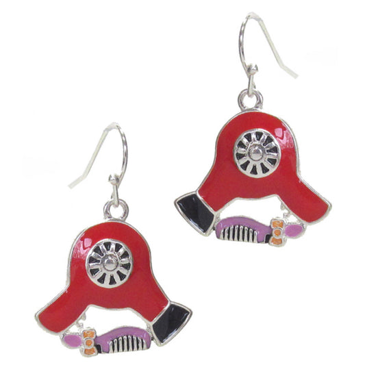 Beauty Theme Hair Dryer Earrings