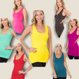 “Don’t Hate Me Because I’m Beautiful” Scoop Neck Seamless Tank Tops