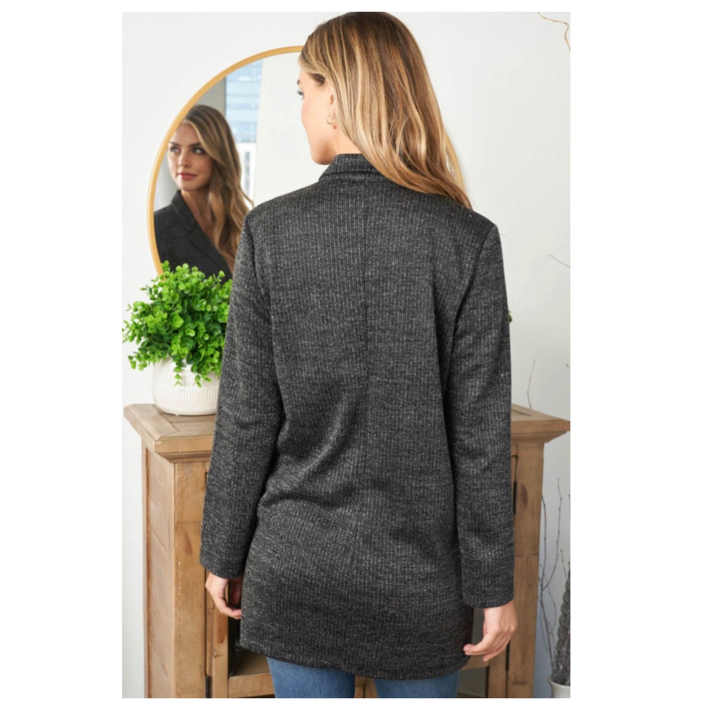Classy and Sassy Black Metallic Blazer
