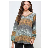 Limited Time Sale! Cutest Ever Olive Mustard Animal Print Top