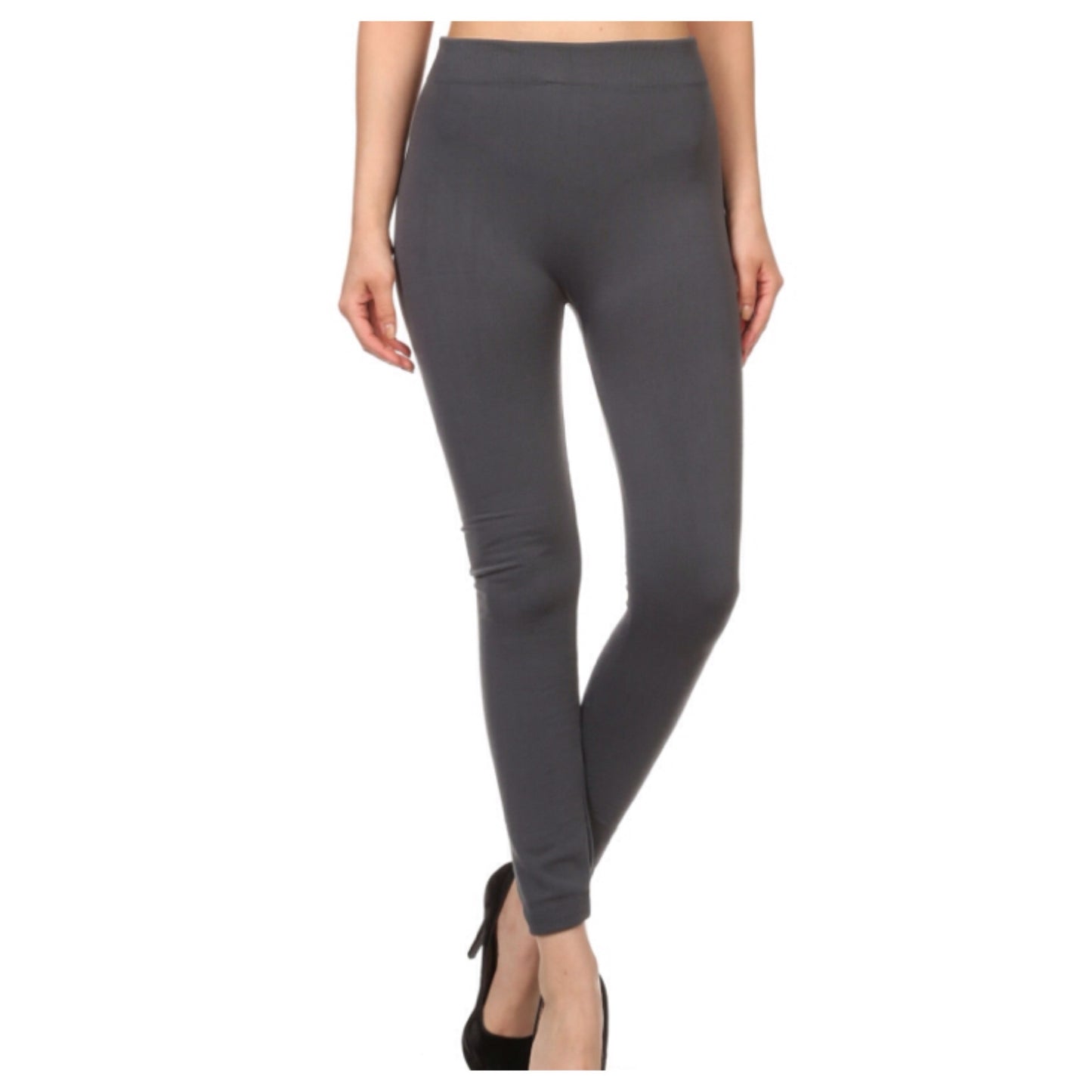 "A Touch of Heaven" No Peek-a-Boo See Through Charcoal Leggings - Cheryl's Galore and More - 2