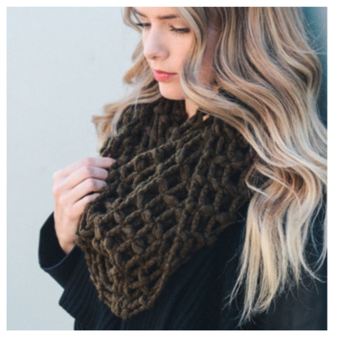 "Forever Style" Thick Chunky Waffle Knit Olive Infinity Scarf - Cheryl's Galore and More - 1
